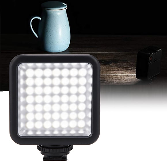 Vbestlife W49 Luz de Vídeo LED, Luz de Vídeo Lideró Portátil Regulable en la Cámara, Panel de Luz de Vídeo Led en la Lámpara de Relleno de la Cámara para Fotografía
