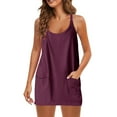 thumbnail image 2 of Yubnlvae Robe-Combinaison Athlétique pour Femmes - Tenues d'Entraînement Sans Manches (Shorts Intégrés, Tenue de Vacances et de Gym) Rouge 2 L, 2 of 8