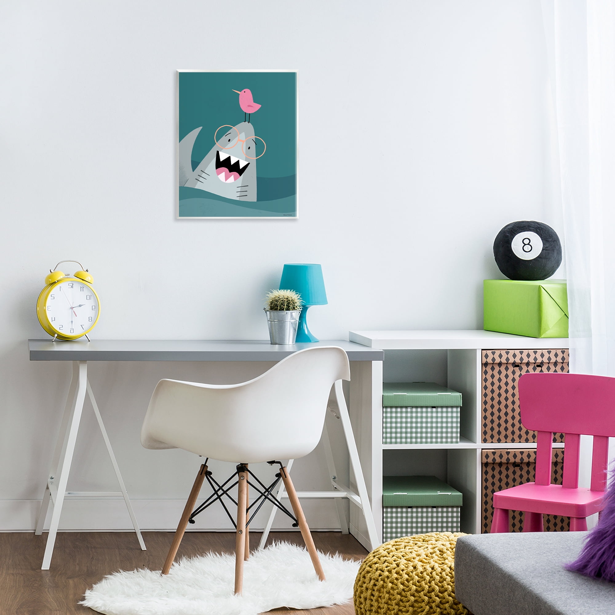 Stupell Industries The Friendliest Shark Wall Plaque Art, design by Rachel Nieman