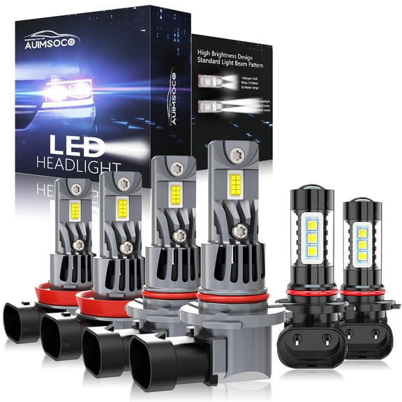 For Ram 1500 2011-2018 LED Headlight Kit Bulbs High Low Beam Fog Light Super Bright Cool White Lamps