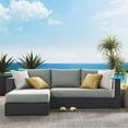 thumbnail image 2 of Modular Lounge Sectional Sofa Set, Grey Gray, Aluminum Metal, Outdoor Patio Balcony Cafe Bistro Garden Hospitality Restaurant, Modern Contemporary HB36634, 2 of 7