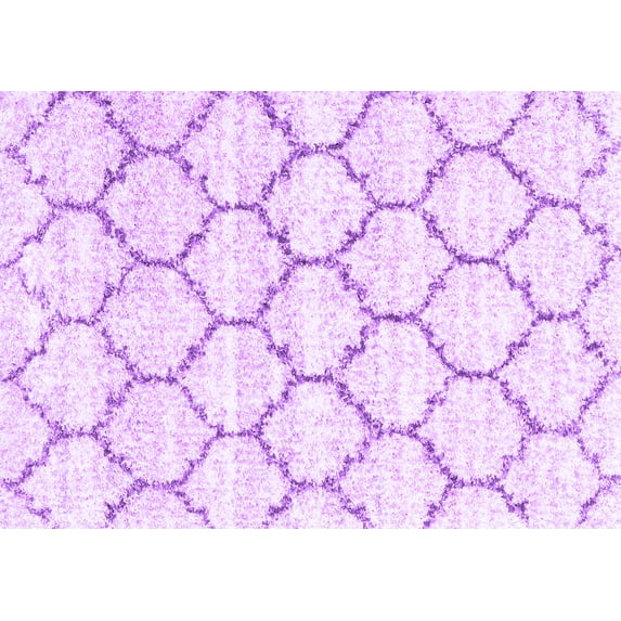Ahgly Company Indoor Rectangle Trellis Purple Contemporary Area Rugs, 6' x 9'