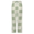thumbnail image 5 of Sage Green Rectangle Pattern Design Winter Female Pants Flannel High Waist Women Pants Lady Warm Straight Leg Plush Trousers, 5 of 7