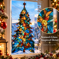 thumbnail image 5 of Christmas Tree Window Cling, Flat Christmas Backdrop with Easy Placement, Space-Saving Christmas Scene Decor, for Bedroom Window, Front Door, Shop, Multicolor, 39.37 x 17.72 in, 1 Piece, Style A, 5 of 10