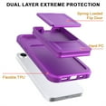 thumbnail image 4 of TECH CIRCLE for iPhone 16e (2025 Release) 6.1" Rugged Plastic Case with Built-in Mirror/Card Holder Slot, Slim Fit Lightweight Shockproof Wallet Phone Cover for Women Men, Darkpurple, 4 of 7