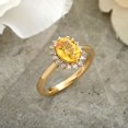 thumbnail image 2 of LUXORO AAA Yellow Sapphire White Diamond Oval 14K Yellow Gold Halo Ring for Women Jewelry Size 8 Ct 1.81 G-H Color I3 Clarity Birthday Christmas Gifts, 2 of 6