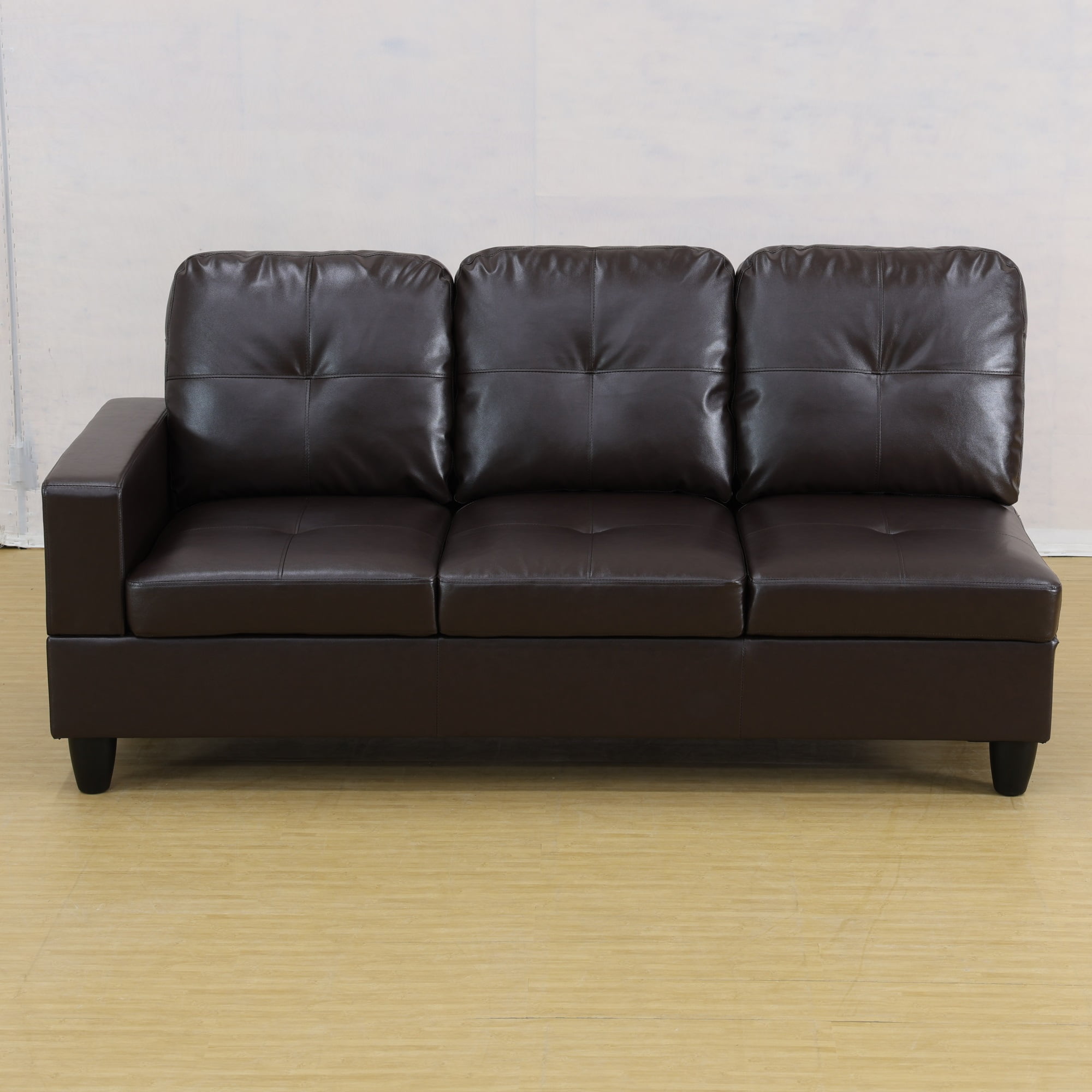 Hommoo Sectional Sofa, Free Combination Sectional Couch, Small L Shaped Sectional Sofa, Modern Sofa Set for Living Room, Brown(Without Ottoman)