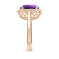 thumbnail image 5 of ANGARA Natural 4.75 Ct. Amethyst with Diamond Halo Ring in 14K Rose Gold for Women (Ring Size: 3.5), 5 of 11