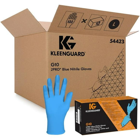 KleenGuard KCC54423CT G10 Gants en Nitrile Bleu - Grand - Pack de 10