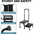 thumbnail image 3 of 2 Step Stool with Handle for Elderly - Bed Steps for High Beds with Adjustable Handrail &Non-Slip Platform, Holds up to 450 lbs, 3 of 7