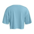 thumbnail image 5 of Women Crew Neck Cropped T Shirts Polyester Cotton Short Sleeve for Daily Wear, 5 of 5
