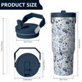 thumbnail image 4 of Leopard Print 30oz Handheld Travel Tumbler with Handle – Double Wall Stainless Steel Insulated Cup, Flip Straw Lid, Leak-Proof & BPA-Free for Hot and Cold Drinks – Durable Coffee & Juice Mug Black, 4 of 6