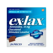 Ex-Lax Regular Strength Chocolated Stimulant Laxative Constipation Relief Pills for Occasional Constipation - 24 Count
