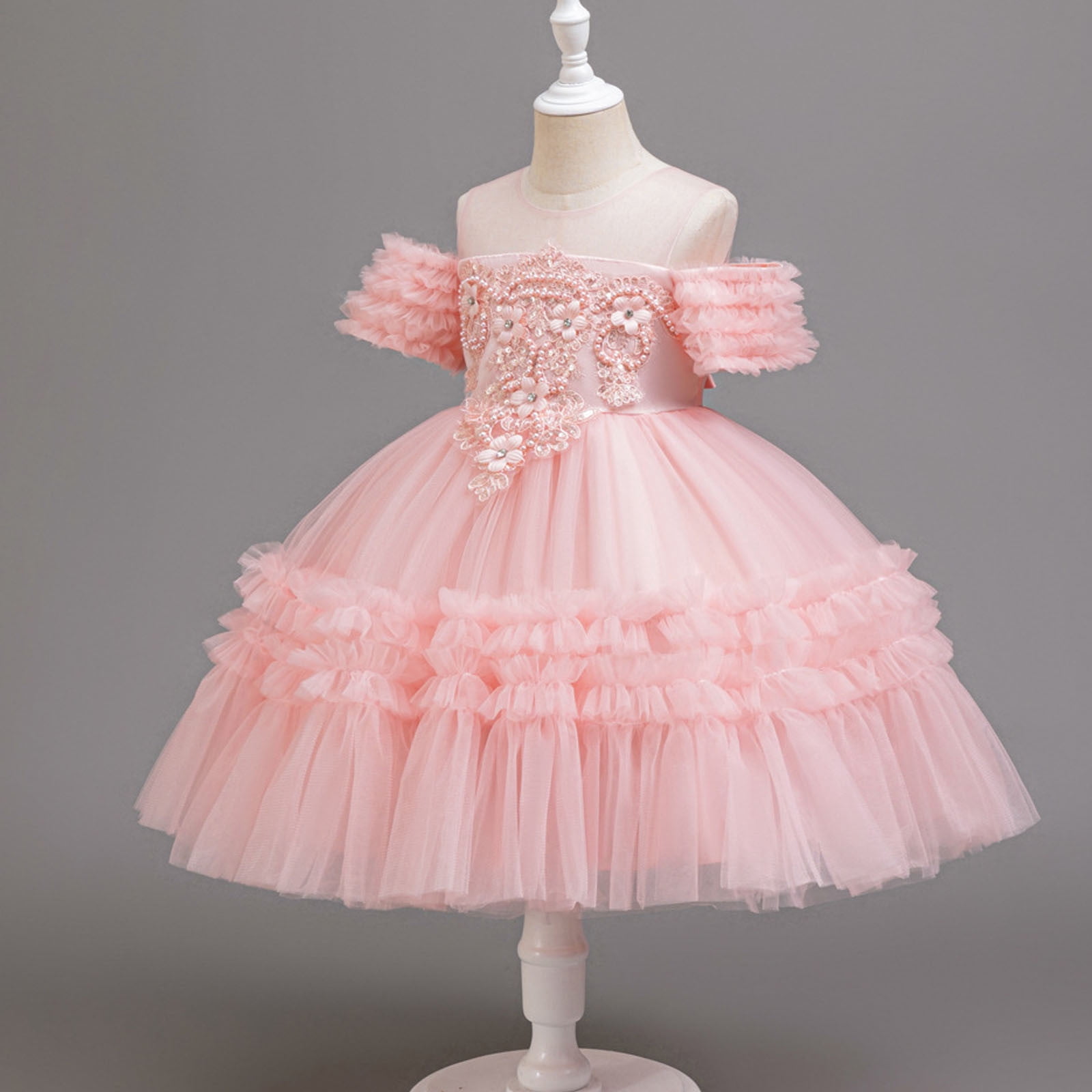 ATOGUTA Tween Dresses Tulle Dress Tutu Birthday Princess Dresses Formal Photoshoot Outfit Summer Clothes Size 3T-12, Pink