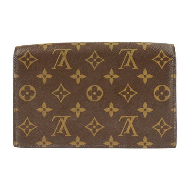 Authenticated Used LOUIS VUITTON Louis Vuitton Portefeuille Flor Chain  Clutch Bag M69578 Monogram Canvas Leather Brown Fuchsia Wallet 2WAY  Shoulder Second Handbag 