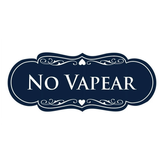 Designer Spanish No Vapear Sign (Navy Blue / White) - Large