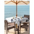 thumbnail image 3 of Outdoor Tablecloth with Umbrella Hole for Patio/Picnic/Party/Camping, Blue Grey Flowers Waterproof Table Cloth Square Cover Washable, Spring Watercolor Blooms Floral Plant (60"x 60"), 3 of 9