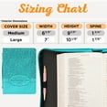 thumbnail image 6 of Turquoise Faux Leather Bible Cover for Women  Everlasting Love, Jeremiah 31:3  Zippered Bible Case Book Cover w/Handle, 6 of 7