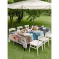 thumbnail image 5 of 60x102 Inch Outdoor Tablecloth with Umbrella Hole Zipper Rectangle Country Floral Rectangular Tablecloths Outside Waterproof Retro Watercolor Spring Flowers Herbs Patio Table Cover for Picnic Party, 5 of 8