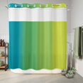 thumbnail image 6 of No Hook Shower Curtain, Blue Green Ombre Shower Curtains for Bathroom with See Through Top Window, Vertical Striped Abstract Art Waterproof & Washable Bath Curtain Long 72"x78", 6 of 9