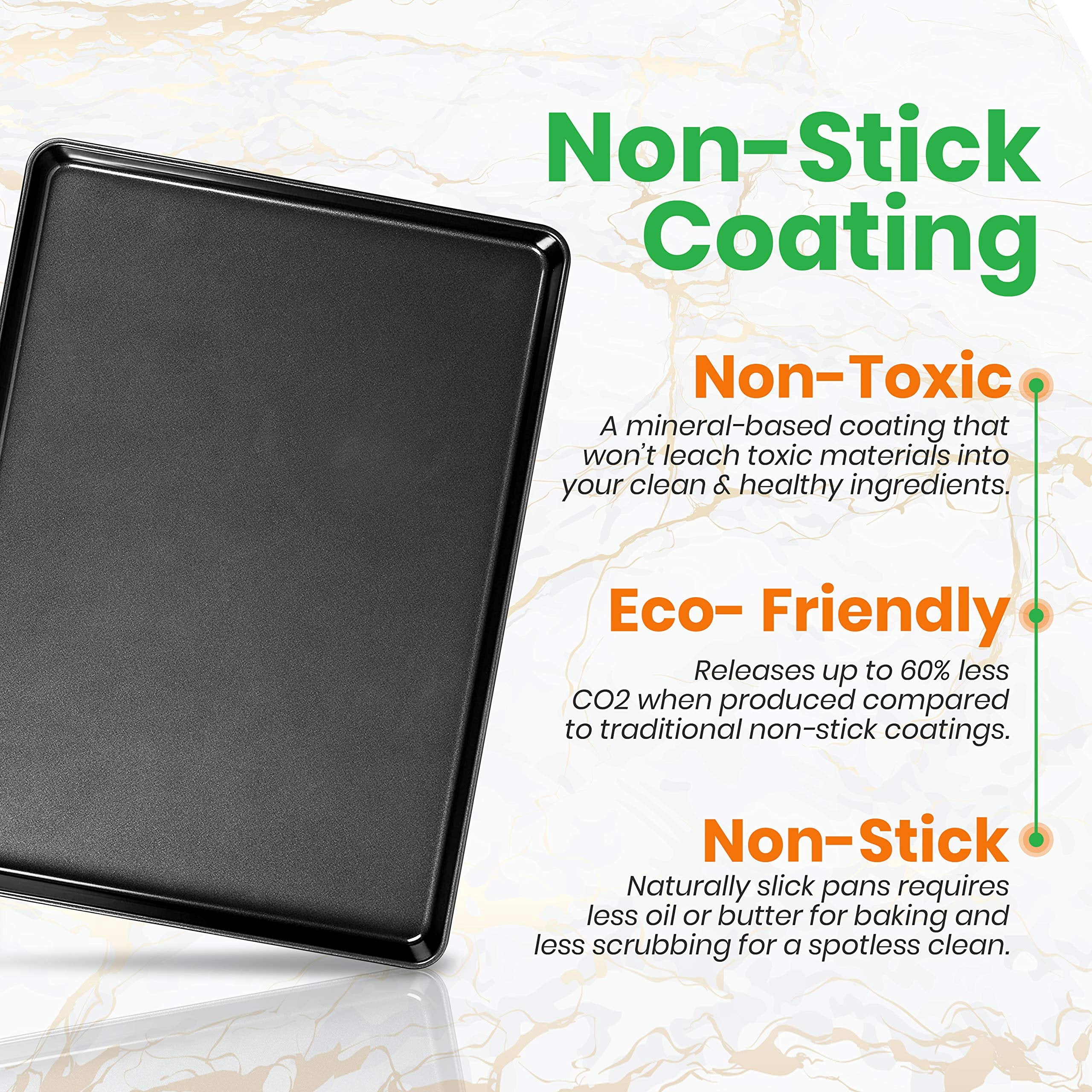 NutriChef 2-Piece XL Mega Cookie Sheet Baking Pans Set - 22" x 16" Nonstick Carbon Steel Oven Tray, Dishwasher Safe, Stackable Bakeware - Perfect for Cookies and Sheet Meals, 4 PACK, 8 Pans