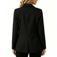 thumbnail image 4 of Women's Single Button Blazer Notched Lapel Long Sleeve Suit Jacket Solid Color formal office Business Casual Suit Coat for Ladies Black, 4 of 7
