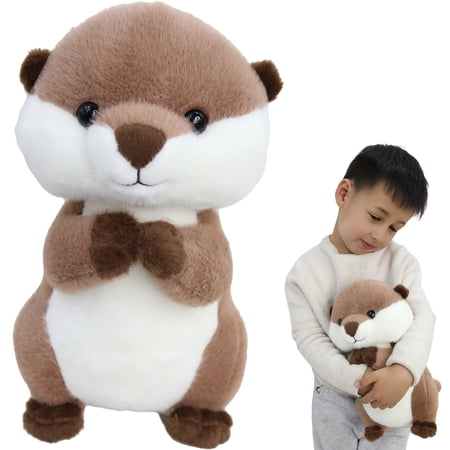 Praying Otter Stuffed Animal, 12 Inch Soft Fluffy Otter Plush Toy, Washable Cuddling, Cute Otter Doll Gift for Kids & Lovers for Holiday Christmas Birthday Home Decor and Travel