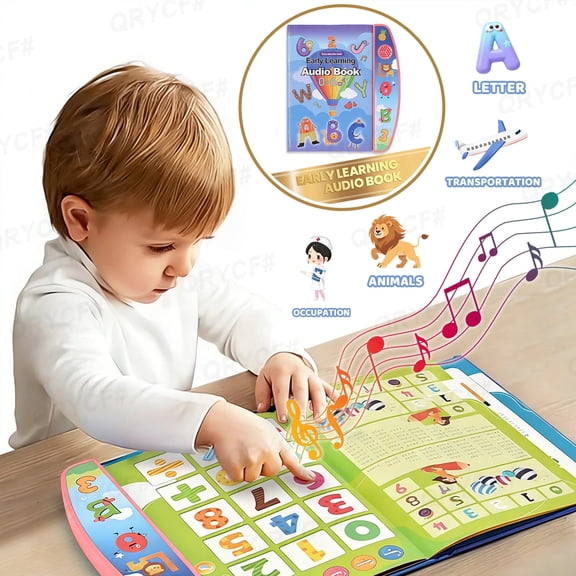 Talking Book Phonics Interactive Audio Sound Books with Letters, Numbers & Animals for Kids Ages 3 4 5 6 7 8 Birthday Easter Basket Gifts(Red)