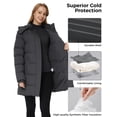 thumbnail image 6 of WenVen Women's Puffer Coat Waterproof Winter Jacket Insulated Warm Hooded Parka Charcoal XL, 6 of 11