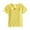Yellow, variant on lnmuld Girls Summer Lace Lapel Solid Color Casual Short Sleeve Tee Size:12-18 Months