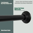 thumbnail image 3 of 60" Heavy Duty Straight Shower Rod With Shower Rod Flange, Permanent Mount Shower Curtain Rod With Screws Bracket, Never Rust Stainless Steel, Window Curtain and Closet Rod, Matte Black, 3 of 14