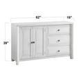 thumbnail image 3 of Dover 60-78-96" Rectangle Expand Dining Table Set White Wood Server Padded Chair, 3 of 9