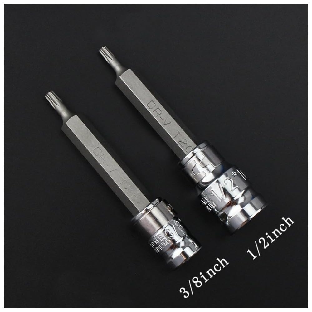 40Pcs 1/2in 3/8in Adaptor Drive Shank Hex Torx XZN Spline Star Impact Socket Set Metric Socket Set Ratchet Driver Socket Wrench