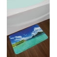 thumbnail image 2 of Landscape Bath Mat, Summer Island Botanic Tropical View with Sea Mountain Tree Forest Photo, Non-Slip Plush Mat Bathroom Kitchen Laundry Room Decor, 29.5 X 17.5 Inches, Turquoise Blue Green, Ambesonne, 2 of 2
