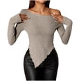 thumbnail image 1 of Haut à Manches Longues Noir pour Femmes Manches Longues Chemises à Manches Longues pour Femmes Hauts pour Femmes Chandails à Manches Longues pour Femmes Haut Noir Tendance à Manches Longues, 1 of 5