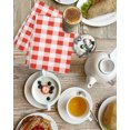 thumbnail image 4 of Orange Red Checkered Kitchen Dish Towels for Drying Dishes Set of 2, Farmhouse Buffalo Plaid Waffle Weave Microfiber Hand Tea Bathroom Towels Quick Dry & Absorbent Towel 15.7x23.6, 4 of 7