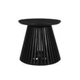 thumbnail image 5 of Ridge 20 Inch Handcrafted Mango Wood Round End Side Table Slatted Flared Base Black - Saltoro Sherpi, 5 of 7