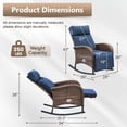 thumbnail image 5 of Bellefurn Outdoor Rocking Recliner Chairs,Patio Wicker Rocking Chairs Outdoor Lounge Chairs with Adjustable Backrest & Footrest,Reclining Lounge Rocker Chair for Outdoor,Fire Pit,Pool,Garden, 5 of 10