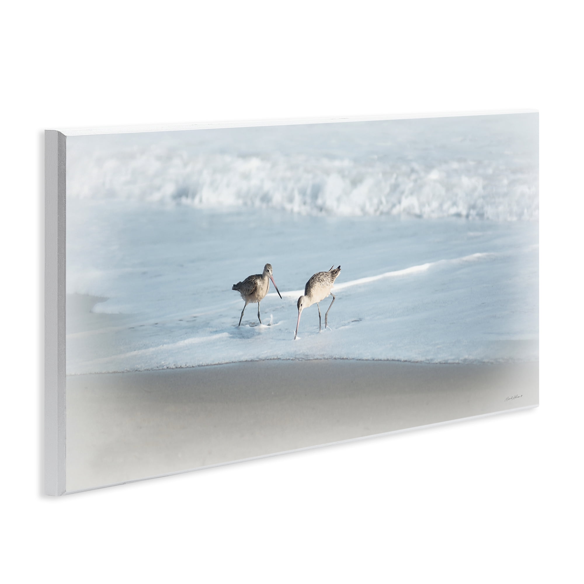 Stupell Industries Sandpiper Pair on Shore Nautical & Beach Painting Unframed Art Print Wall Art, 17 x 7