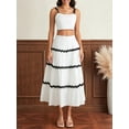 thumbnail image 2 of Women’s Two Piece Summer Outfits Sleeveless Zip Back Tank Tops and Long Skirt Set Beach Dress, 2 of 9