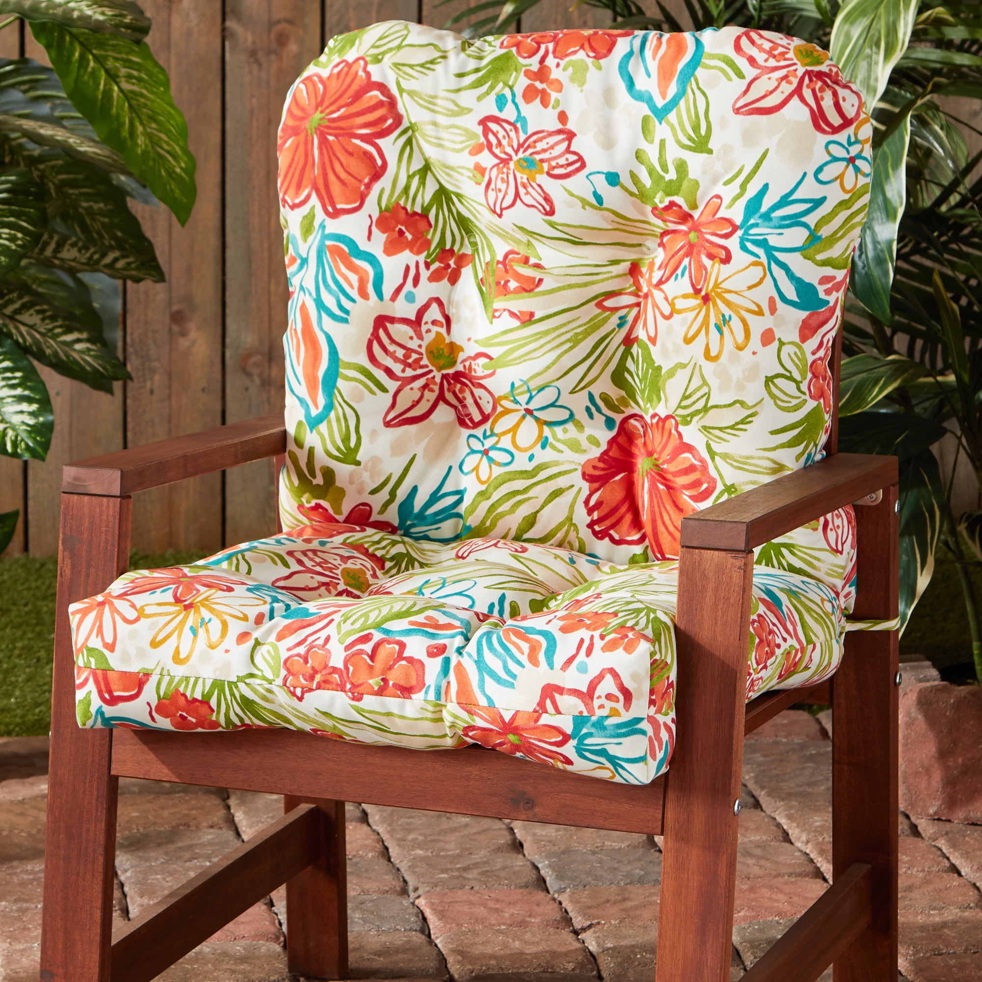 Breeze Floral Outdoor Chair Cushion - Walmart.com - Walmart.com