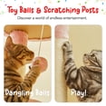 thumbnail image 5 of Furcato 92.1"-101.6" Adjustable Height Cat Tree, Floor to Ceiling Cat Tower, 7 Tiers Cat Climbing Tree with Hammock, Pink, 5 of 9