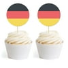Global World Flag Party Collection, Round Cupcake Wrappers, Germany, 20-Pack, Olymics, Soccer, Football World Cup