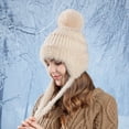 thumbnail image 4 of Wancir Women Winter Peruvian Cover Ears Beanie Hat Ear Flaps Sherpa Ski Snow Hats Knit Fleece Lined, 4 of 6