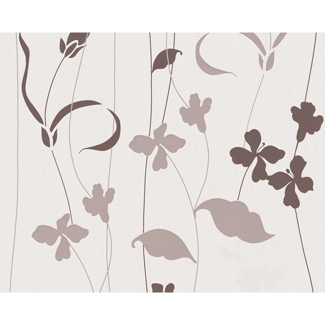 Best Of Vlies - Floral Patterns Modern Classic Stripes White Wallpaper Roll