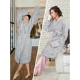 thumbnail image 6 of PAVILIA Light Gray Short Robes for Women, Plush Soft Womens Bathrobe Lightweight, Fluffy Fuzzy Cozy Women’s Bath Robe Knee Length, Shower Spa House Kimono Robe, S/M, 6 of 8
