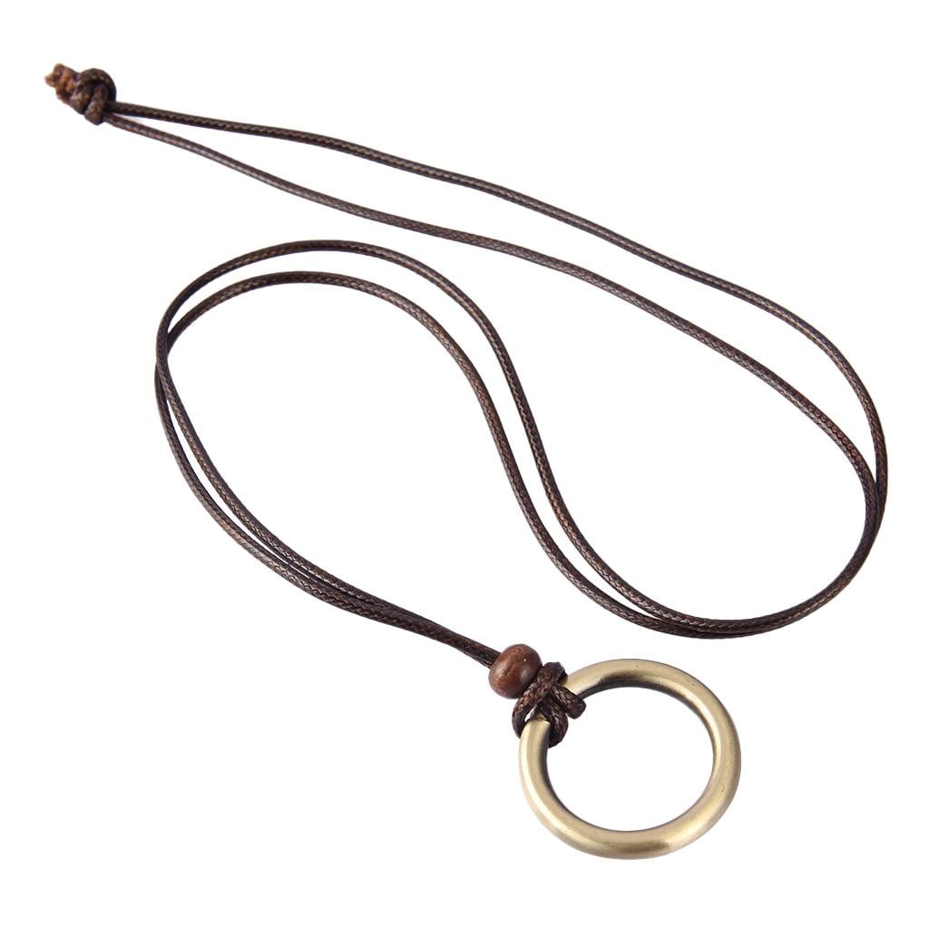 Braided Leather Cord Necklace for Men Women Vintage Cord Chain Necklace