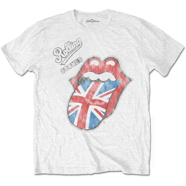 The Rolling Stones - Camiseta Bandera de Reino Unido para Adultos Unisex (Blanco)