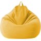 thumbnail image 2 of Bean Bag Cover - Cotton and Linen Cover 100x120cmYellow - Zippered Bean Bag Sofa Cover without Filling, 2 of 5