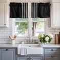 thumbnail image 2 of Black Beige Striped Farmhouse Short Window Curtain Valances, Modern Farmhouse Retro Lines Rod Pocket Kitchen Valances for Living Room Bedroom Bathroom Cafe 42" x 12", 2 of 8